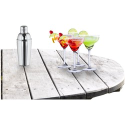 Cocktailshaker set met 4x stuks Margarita cocktailglazen 250 ml - Cocktailglazen