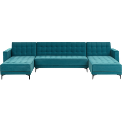 Beliani ABERDEEN - Slaapbank-Blauw-Fluweel