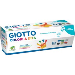 Giotto Giotto Package Of 6 Pots Colored Ass. 100 Ml Finger Paint Giotto