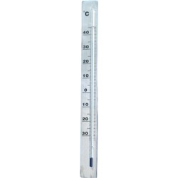 Muurthermometer aluminium 37x3,8x0,6cm - Nature