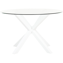 Beliani MALETTO - Ronde tafel-Wit-Glas