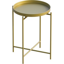 Bijzettafel met rond metalen blad met rand H56 cm - PARKER