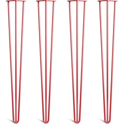 The Hairpin Leg Co. - Hairpin Legs - 10mm - Werkbladpoten - 3 Staven - Rood