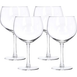 Gin en tonic glazen - set van 4x stuks - 650 ml - transparant - Wijnglazen