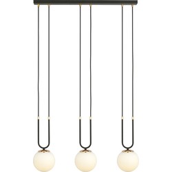 retro hanglamp Sanna Zwart 3-lichts