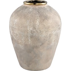 PTMD Astleigh Gold ceramic pot ribbed round jug  L
