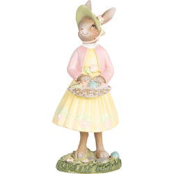 Clayre & Eef Decoratie Beeld Konijn 12 cm Beige Kunststof