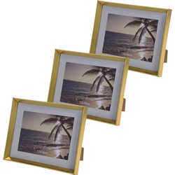 3x stuks kunststof fotolijst goud geschikt voor een foto van 13 x 18 cm - Fotolijsten