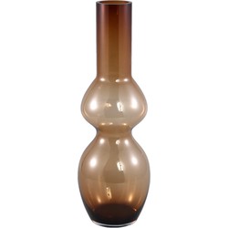 PTMD Joly Brown glass vase long bulb shape L