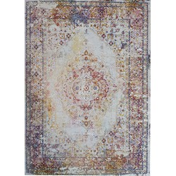 Tapijtenloods Picasso Keshan Vintage Vloerkleed Multi / Beige Laagpolig- 200x290 CM