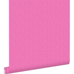 ESTAhome behang geborduurd motief roze - 53 cm x 10,05 m - 138133