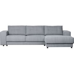 Basiclabel Chaise Longue Rechts - Katoen - Muisgrijs - 81x295x95/177