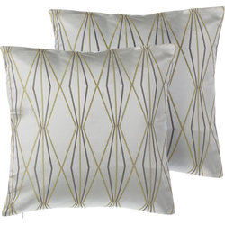 FENNEL  - Sierkussen set van 2 - Lichtgrijs - 45 x 45 cm - Polyester