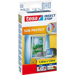2x Tesa vliegenhor/insectenhor met zonwering wit 1,3 x 1,5 meter - Raamhorren