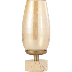 PTMD Windlicht Sajeth - 12x13x33 cm - Glas - Messing