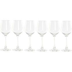 Items Wijnglazen - 6x stuks - glas - 250 ml - witte wijn - tafels - Wijnglazen