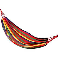 Benson Gestreepte hangmat - rood/geel - 200 x 100 cm - Met tas - Hangmatten