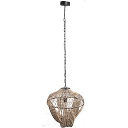 PTMD October Ronde Hanglamp - H157 x Ø50 cm - Metaal - Crème