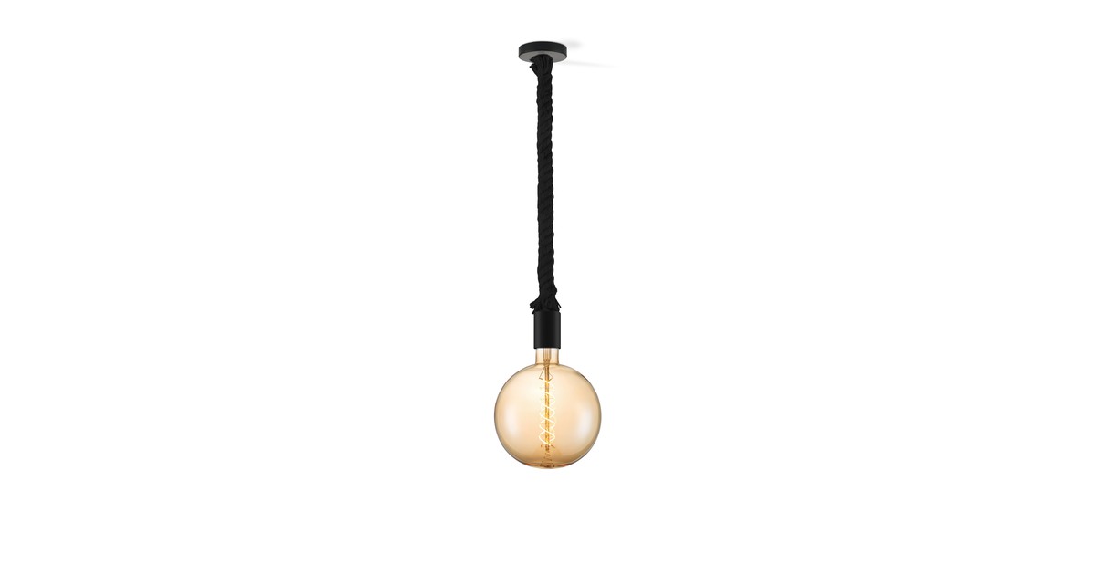 Home sweet home hanglamp Leonardo zwart Spiral g180 - amber