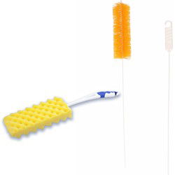 Radiatorborstel set - 2-delig - flexibel - 90 cm - schuimspons - 46 cm - plumeaus