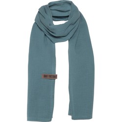 Knit Factory Liv Sjaal Dames & Heren - Stone Green - 200x40 cm - 100% Biologisch katoen