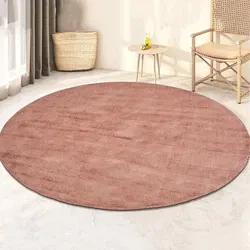 Outlet  - Milan Königlich Viscose Vloerkleed Rond Laagpolig Terra- 115 CM ROND