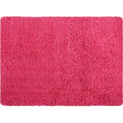 MSV Badkamerkleedje/badmat tapijt - voor de vloer - fuchsia roze - 50 x 70 cm - langharig - Badmatjes