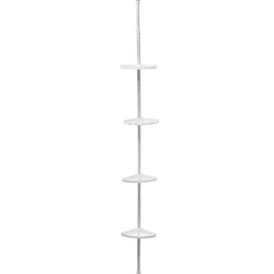 5Five Doucherek - telescopische stang - 4-laags - 200 tot 250 cm - Douche- en badrekjes