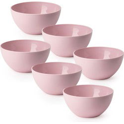 Plasticforte kommetjes/schaaltjes - 6x - kunststof - D14xH6 cm - roze - Kommetjes