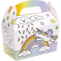 Decopatent® Uitdeelcadeaus 12 STUKS Unicorn Traktatie / Uitdeel Doosjes - Voor Traktatie Uitdeelcadeautjes voor kinderen - Menubox