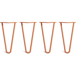 The Hairpin Leg Co. – Haarspeldpoten – Salontafel – Lage salontafel – 10 mm – 2x25cm staven - Oranje