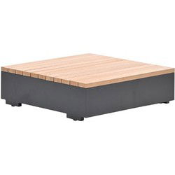 Savona loungetafel - 86x86 cm - carbon black - light teaklook