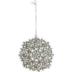 PTMD Runje Decoratief Kerstmis Ornament - 15x1x15 cm  - Glas - Zilver