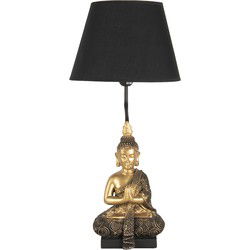 Clayre & Eef Tafellamp Goudkleurig Zwart Polyresin