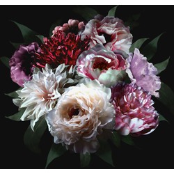 ESTAhome fotobehang bloemstilleven multicolor op zwart - 2 x 2,79 m - 158944