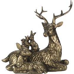 Clayre & Eef Beeld  Hert 17 cm Goudkleurig Kunststof Woonaccessoires Beeld decoratie Decoratieve Accessoires