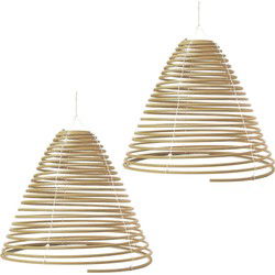 Citronella wierookstokjes - 2x - spiraal - hangend - 22 branduren - citrusgeur - Wierookstokjes