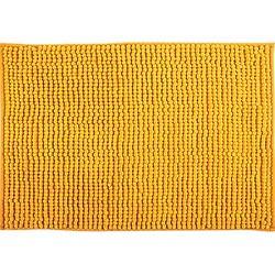 MSV Badkamerkleed/badmat tapijtje voor op de vloer - saffraan geel - 50 x 80 cm - Microvezel - Badmatjes