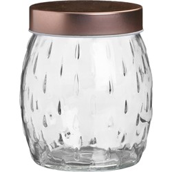 Urban Living Voorraadpot/bewaarpot Beau - 2L - glas - koperen deksel - D13 x H22 cm - Voorraadpot