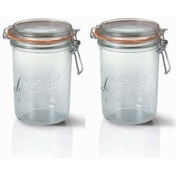 Set van 8x stuks luchtdichte weckpotten transparant glas 1 liter - Weckpotten