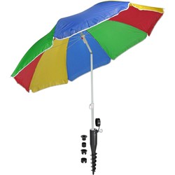 Regenboog gekleurde tuin/strand parasol 180 cm met grondharing van 45 cm - Parasols