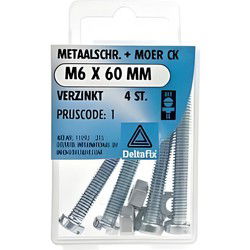 M.schroef moer ck m6x60mm 4st