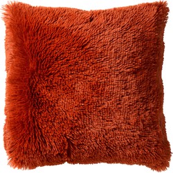 Dutch Decor FLUFFY - Kussenhoes 60x60 cm - superzacht - XL kussensloop - Potters Clay - oranje - Dutch Decor