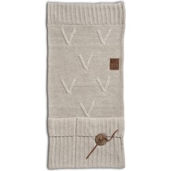 Knit Factory Aran Gebreide Pocket - Wandkleed - Armleuning Organizer - Opbergzak voor bank - Beige - 100x50 cm
