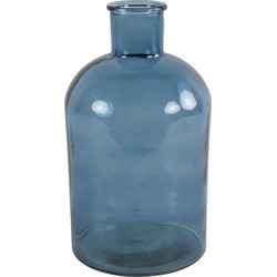 Countryfield vaas - zeeblauw/transparant - glasA - apotheker fles - D17 x H31 cm - Vazen