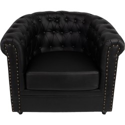 Clayre & Eef Fauteuil met Armleuning 80x75x72 cm Zwart Kunstleer