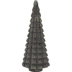 Clayre & Eef Beeld Kerstboom Ø 18x46 cm Bruin Glas Driehoek Kerstdecoratie