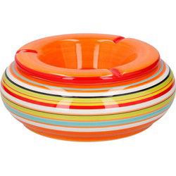 Asbak - gekleurd - rond - 19 cm - keramiek - buiten - terras asbakken - Asbakken