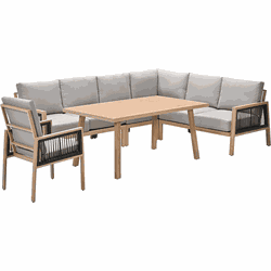 Garden Impressions San Capri lounge dining set 6-delig R incl. stoel - light teak aluminium