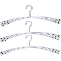 Alpina kledinghangers - 18x - zilver - RVS - L45,5 x B16 x H1,2 cm - Kledinghangers